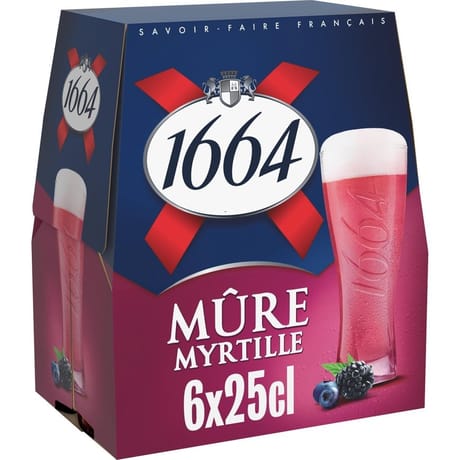 1664 Mûre Myrtille bière aromatisée  6x25cl 4.5%vol