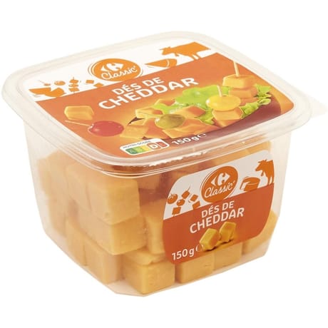 Carrefour Classic' fromage dés de cheddar 150g