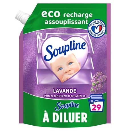 Soupline eco recharge assouplissant à diluer lavande 600ml