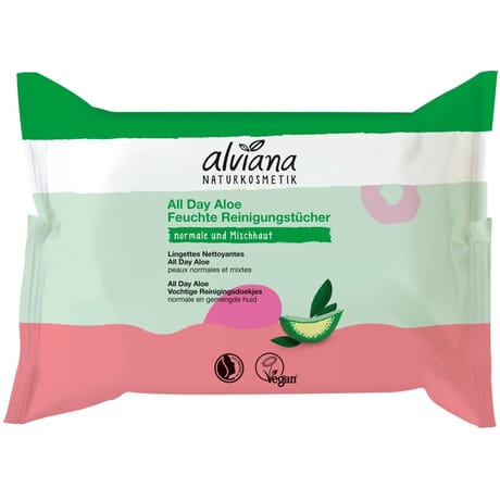Alviana lingettes nettoyantes a l'aloe vera bio 24 pieces