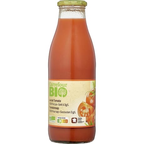 Carrefour bio jus de tomate salé à 3g/l 75cl