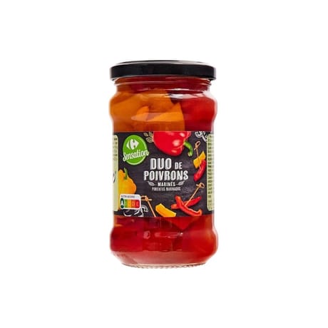 Carrefour Sensation duo de poivrons rouges et jaunes 185g