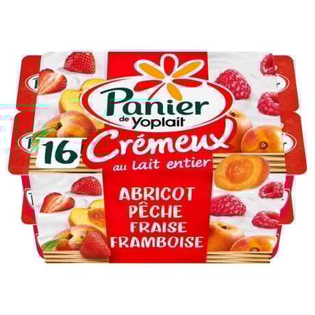 Panier de Yoplait crémeux fruits panachés 16x125g