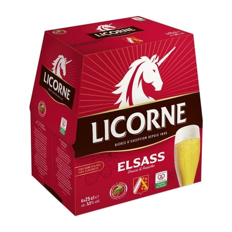 Licorne elsass pack 6x25cl 5.5%vol
