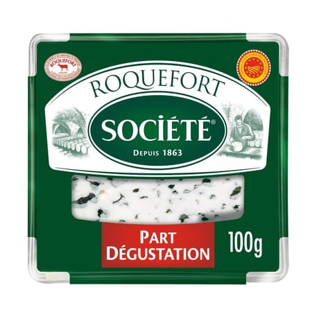 Société roquefort aop part dégustation 100g