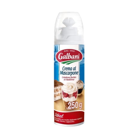 Galbani crème sous pression stérilisée UHT au mascarpone 250g