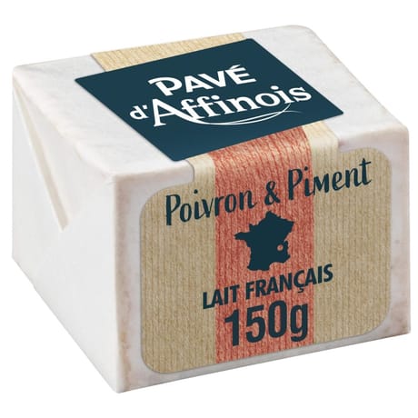 Pavé d'affinois poivron piment 150g - lait de vache pasteurisé