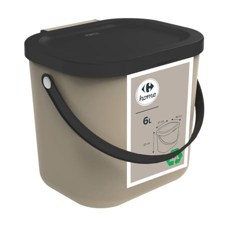 Carrefour Home poubelle Albula 6l taupe