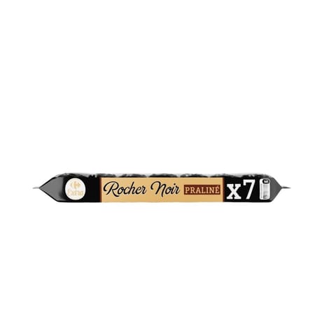 Carrefour extra chocolat rocher noir praliné x7 - 245g