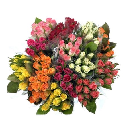 Bouquet de 9 roses 35 cm