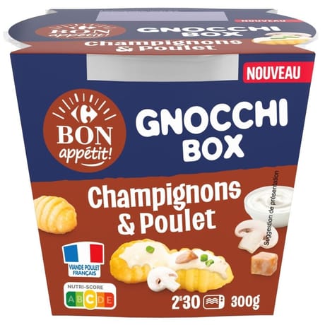 Carrefour bon appétit box gnocchi champignon poulet 300g