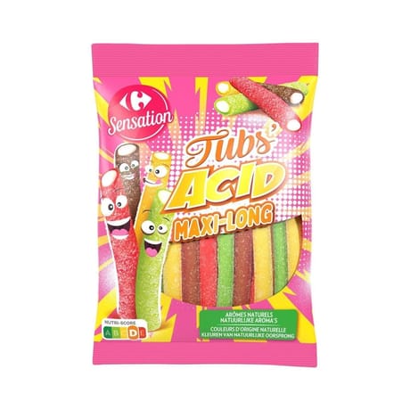 Carrefour sensation bonbons tub's acid 180g