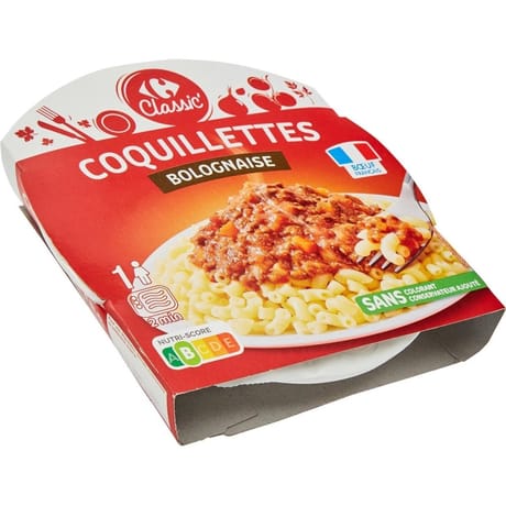 Carrefour classic' plat cuisiné coquillettes bolognaise - 300g