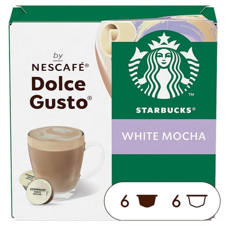 Starbucks by dolce gusto white mocha 6 capsules de café + 6 capsules de lait - 123g