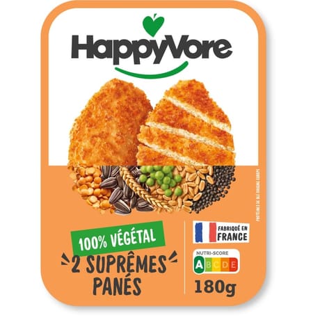 Happyvore suprêmes panés végétaux et gourmands 180g