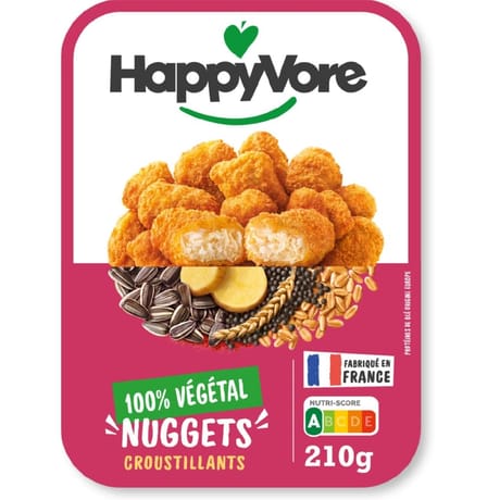 Happyvore nuggets végétaux & gourmands 210g