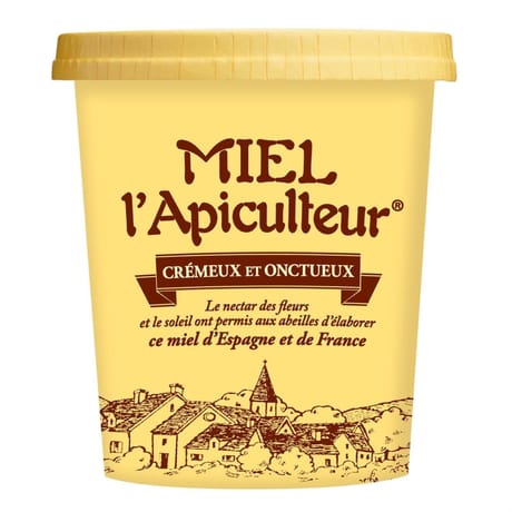Miel l'apiculteur miel de nos terroirs, récolte locale pot carton 500 g