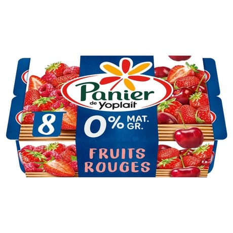 Panier de Yoplait 0%mg fruits rouges 8x125g
