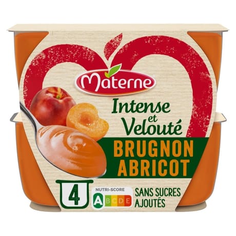 Materne compotes intense et veloutés brugnon abricot 4x97g - 388g