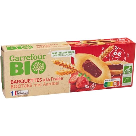 Carrefour bio barquettes à la fraise bio 120g