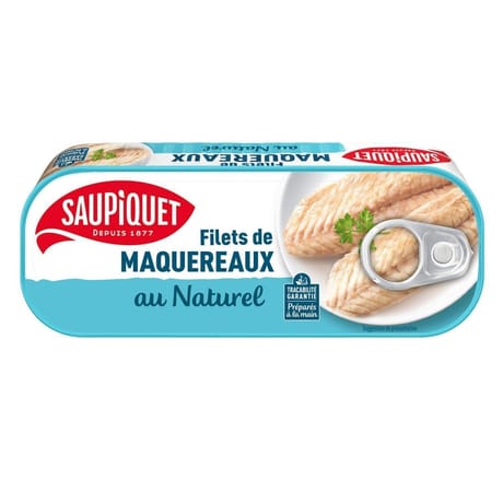 Saupiquet filets de maquereaux au naturel (1/4) 176g