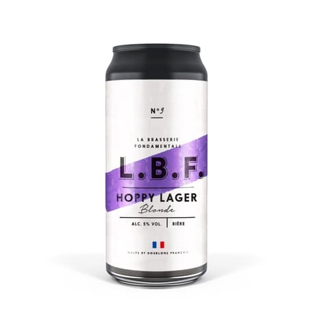 Canette bière lager hoppy 44cl 5°vol
