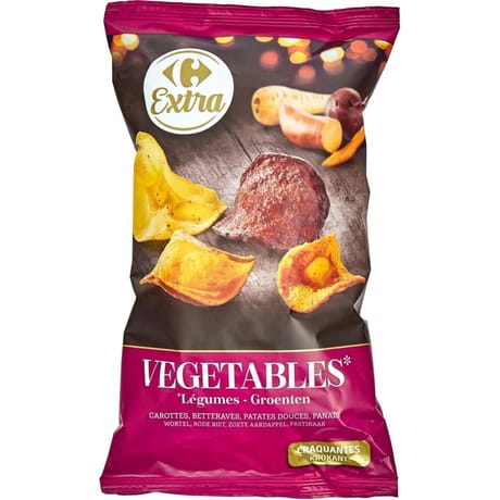Carrefour extra chips mélange de 4 légumes 100g