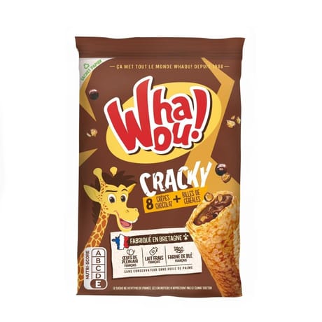 Whaou! crêpes cracky chocolat et céréales x8 256g