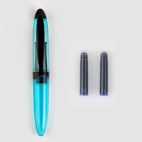Carrefour mini plume + 2 cartouches bleu