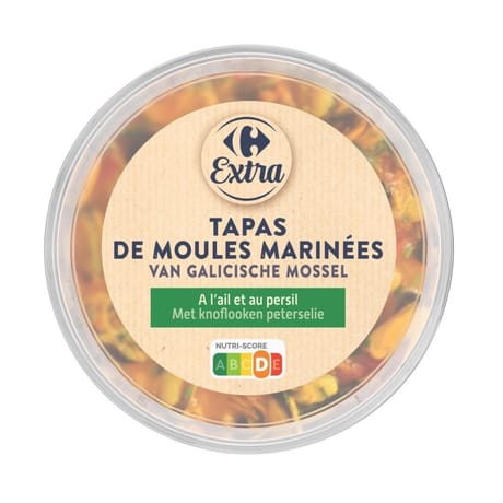 Carrefour extra tapas de moules marinées ail et persil 90g