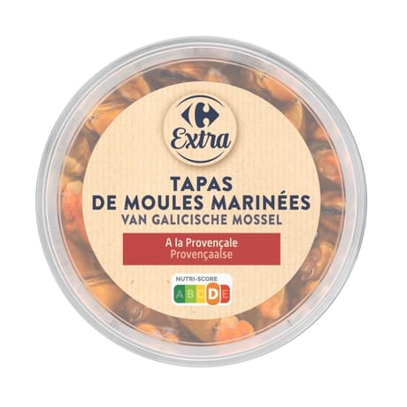 Carrefour extra tapas de moules marinées provençale 90g