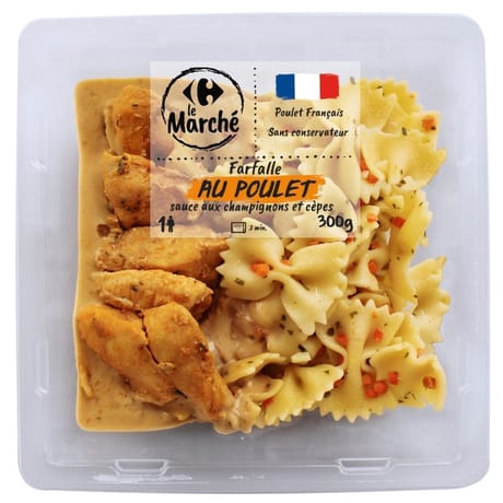 Crf le marché farfalles au poulet sauce crémée aux cèpes 300g