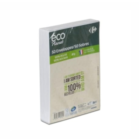 Carrefour 50 enveloppes 100% recyclé 80 grammes