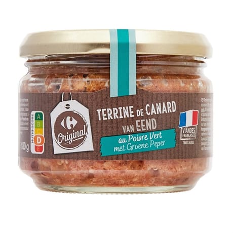 Carrefour original terrine canard poivre vert - 180g
