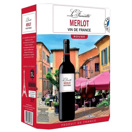 La Francette merlot vin rouge  12.5°-5l