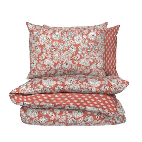 Parure housse de couette 200x200cm + 2 taies 63x63 Mumbai Terracotta