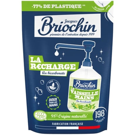 Briochin recharge liquide vaisselle et mains bicarbonate citron vert ecocert 0.464l