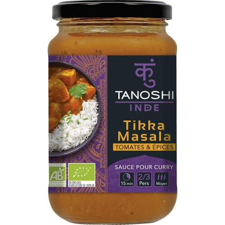 Tanoshi sauce pour curry tikka masala bio 345g