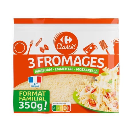 Carrefour Classic' mélange 3 fromages râpés 350g