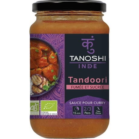 Tanoshi sauce curry tandoori bio 345g
