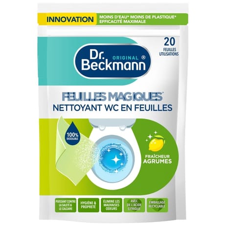 Dr beckmann feuilles magiques nettoyant wc fraîcheur agrumes x20