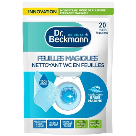 Dr beckmann feuilles magiques nettoyant wc brise marine x20