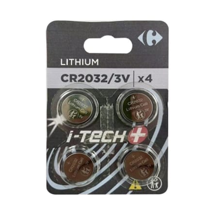 Carrefour 4 piles lithium CR2032 i-tech+