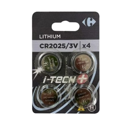 Carrefour 4 piles lithium CR2025 i-tech+