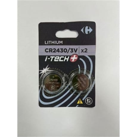 Carrefour 2 piles lithium CR2430 i-tech+