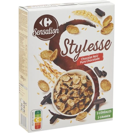 Carrefour sensation céréales 3 céréales chocolat noir 300g