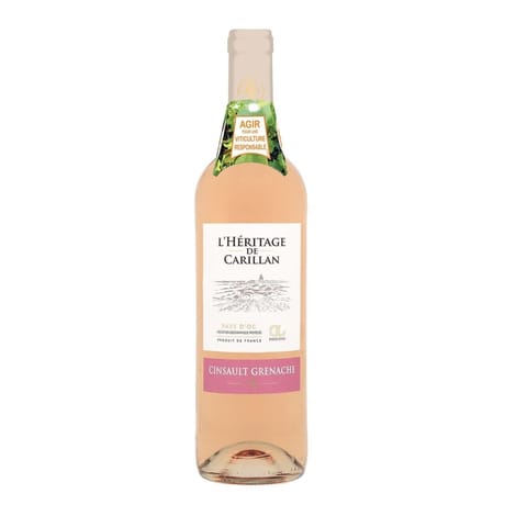L'Héritage de Carillan vin rosé IGP Cinsault Grenache 75cl