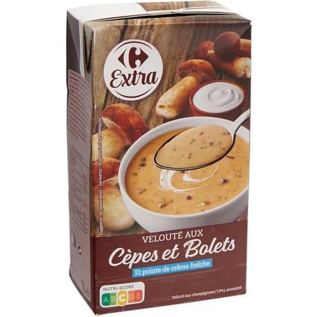 Carrefour extra velouté aux cêpes et bolets et pointe de crème fraîche 1L