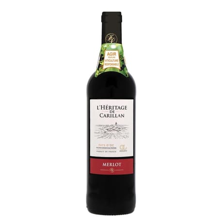 L'héritage de carillan merlot IGP vin rouge13°-75cl
