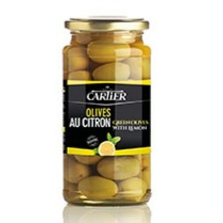 Olives vertes entières au citron et curcuma 190g